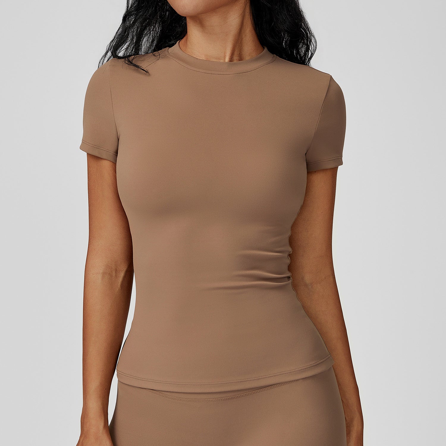 Spring T-shirt, quick-drying yoga wear, short-sleeved fitness top, cover-up, outdoor running sports short-sleeved shirt