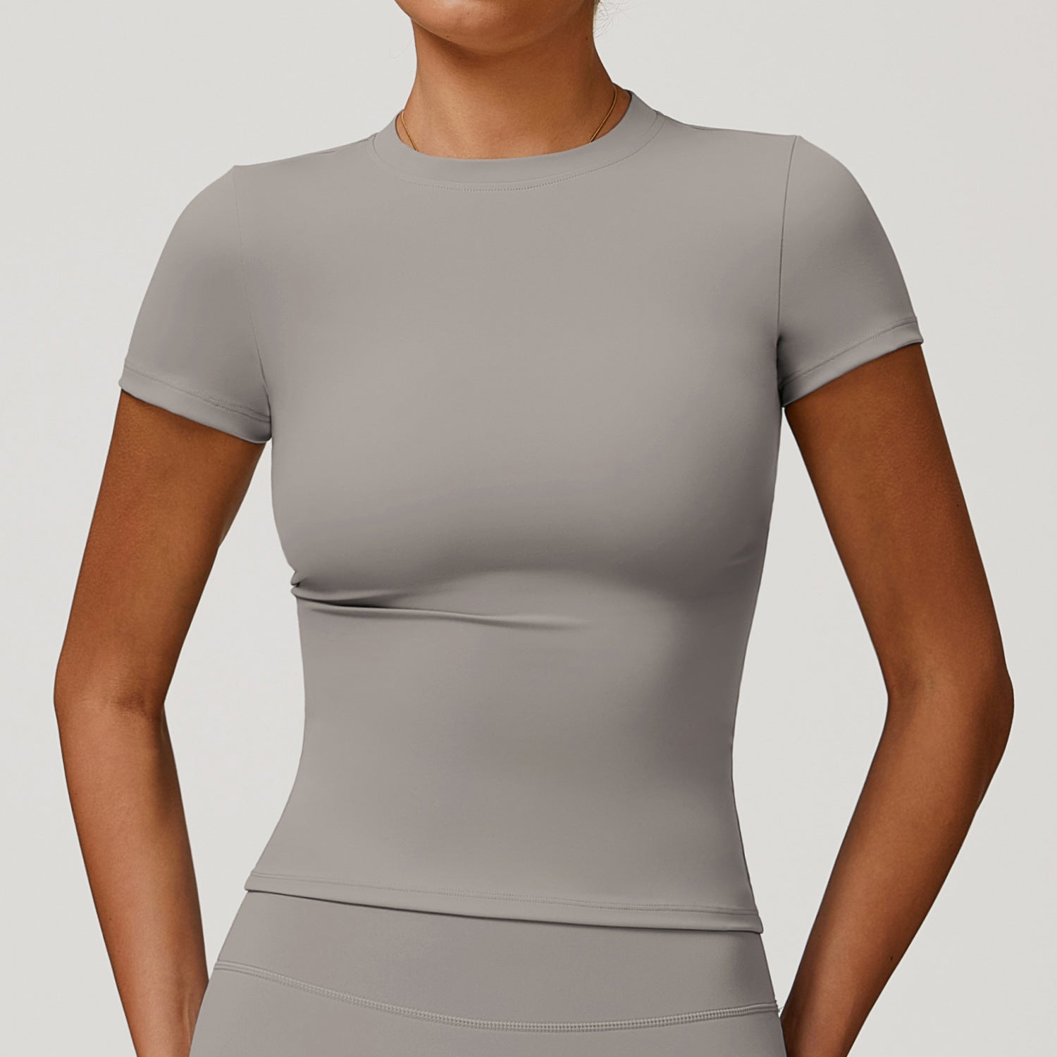 Spring T-shirt, quick-drying yoga wear, short-sleeved fitness top, cover-up, outdoor running sports short-sleeved shirt