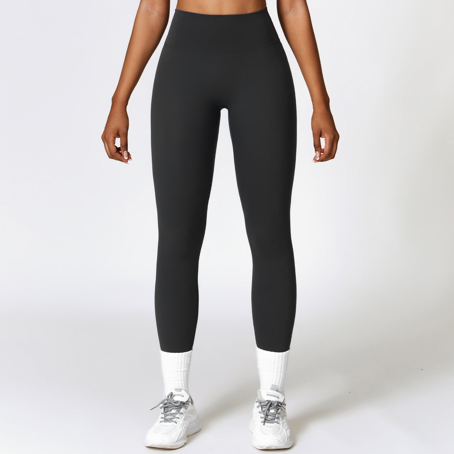 High-waisted, brushed yoga pants for women, quick-drying, suitable for running, fitness, and slimming.