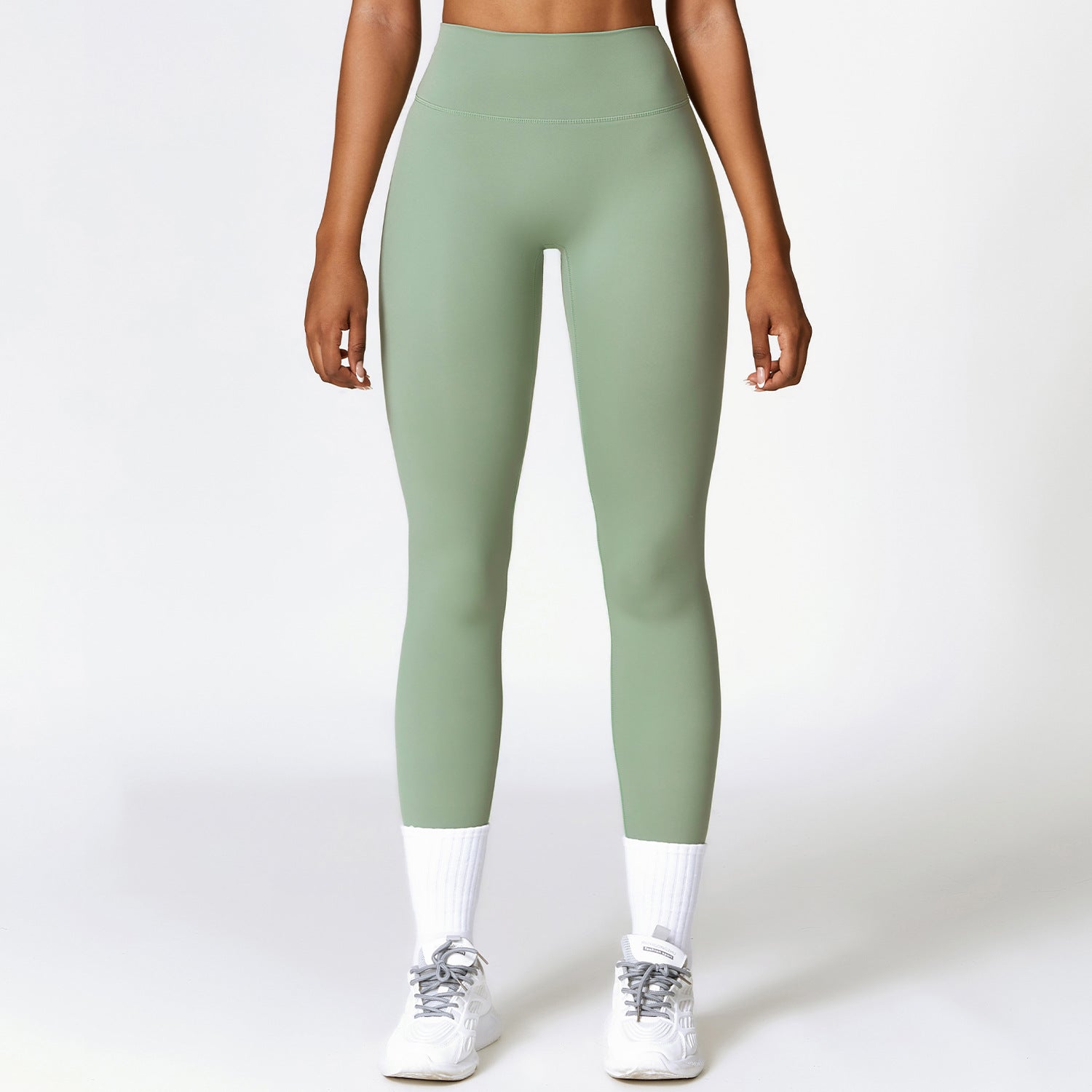 High-waisted, brushed yoga pants for women, quick-drying, suitable for running, fitness, and slimming.